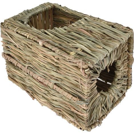 Clapier en paille pour lapins, pliable, confortable, niche en paille pour petits animaux, clapier naturel (1/5)