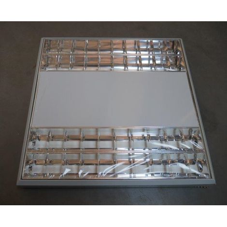 Plafonnier fluo 4x14W apparent 605x605mm (défaut d'aspect) parabolique RPV sans tubes ballast élec 230V IP20 Avesto TRILUX