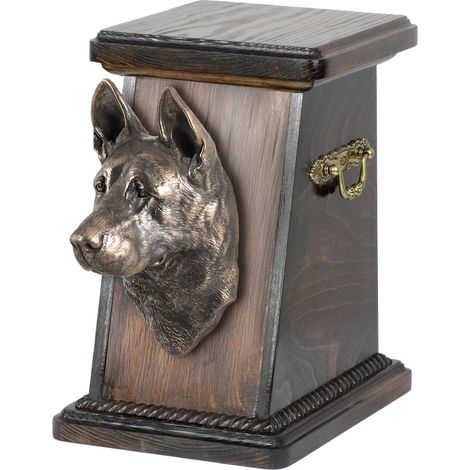 Berger allemand (Alsacien) - urne funéraire élégante avec statuette, urne souvenir avec buste de chien par Art-Dog (1/3)