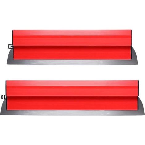 Juego de dos piezas que incluye herramientas de acero inoxidable de 40 cm y 60 cm para alisar paneles de yeso, espátula y recortadora de pintura. (1/4)