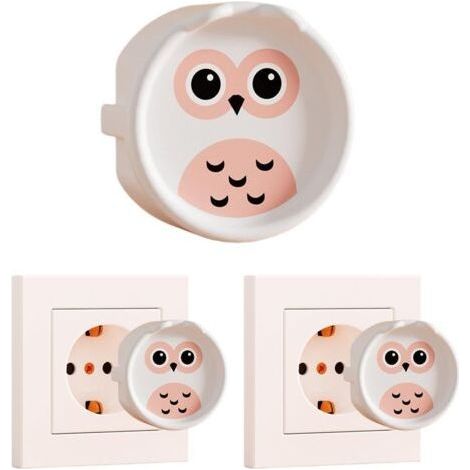 4 x Baby Socket Covers, Cute Socket Covers, Child Safety Sockets (White). (1/4)
