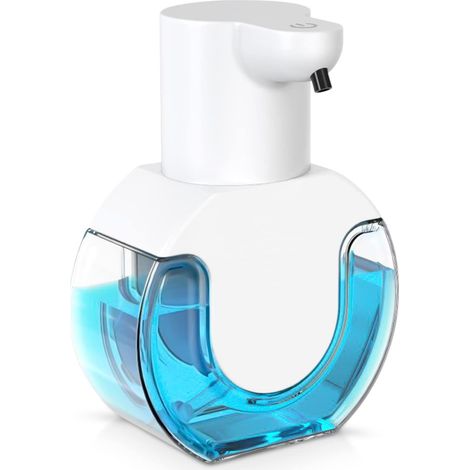 Automatische Schaumseife, Schaumseife mit 4 einstellbaren Stufen, 420 ml berührungslose automatische Seife, 2 Wand- und Schreibtischhaken, USB-C-Anschluss, für Badezimmer und Küche