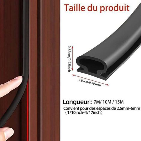 Joint D'Étanchéité Porte Fenêtre - Caoutchouc TPE Autocollant - Isolation Thermique et Phonique - Bande 10 mm x 10 m - 1 Pièce (1/5)