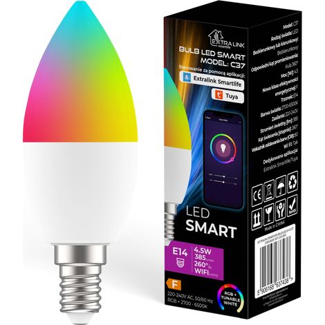 Extralink smartlife żarówka led e14 c37 2700-6500k wifi 220-240v