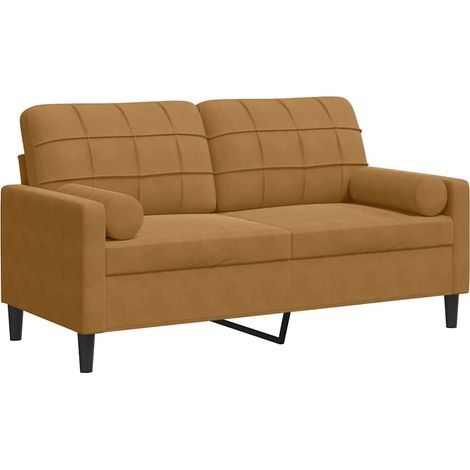 Maison Exclusive - Divano a 2 Posti con Cuscini Marrone 140 cm in Velluto
