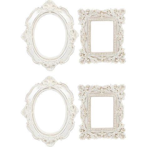 4 professionelle und kreative Bilderrahmen (Weiß) – 12 x 9,5 x 0,5 cm – Weiß (1/3)