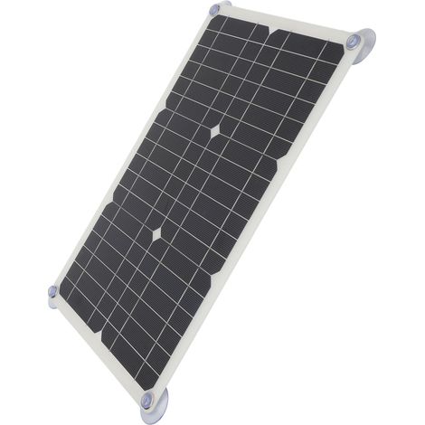 Chargeur/mainteneur de batterie solaire 100 W 18 V avec contrôleur USB portable et kit de charge pour panneau monocristallin (42 x 28 cm).