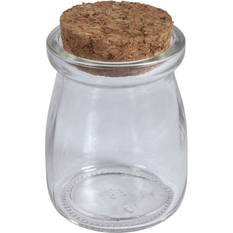 Récipient verre av.couvercle liège, ø5cm, 7cm, 100ml, ouverture 4cm (1/2)
