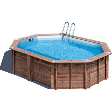 Piscine bois Bambu 5,35 x 3,35 x 1,36 m - Gré (1/5)