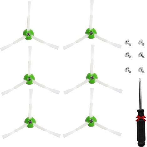 Kit de 6 brosses latérales de rechange pour iRobot Roomba 10 Max i7/i7+ Plus/i8/i6+ Plus/i4/i5/E7/E6/E5/j7/j7+ 5150 6198 7150 7550 et accessoires pour aspirateurs robots des séries i et e (1/5)