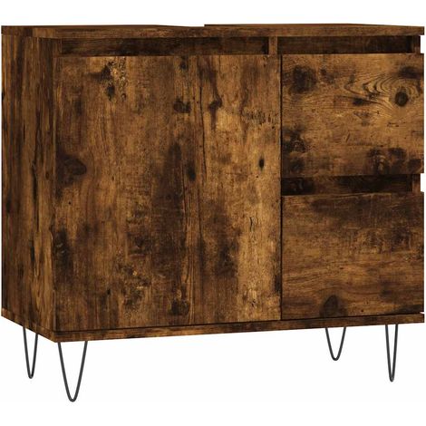 Maison Exclusive - Badschrank Räuchereiche 65x33x60 cm Holzwerkst