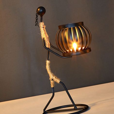 Bougeoir créatif personnalisé de style européen, décoration de table de restaurant de style nordique, décoration de comptoir de bar, bougeoir en forme de H (1/5)
