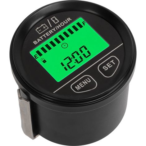 Moniteur de batterie 12V à 24V avec identification automatique positive et négative, horloge et voltmètre pour voiture (1/5)
