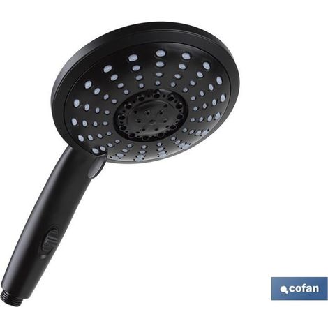 Mattschwarzer Duschgriff, 5 Funktionen, Modell Berezan