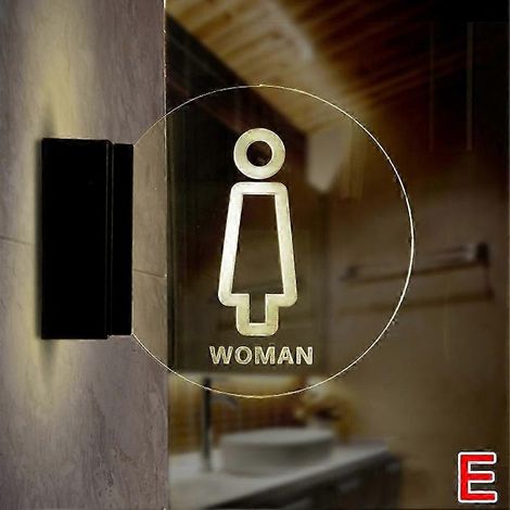 Panneau lumineux LED mural en acrylique pour toilettes rond pour la maison l'hôtel et le bureau. (1/5)