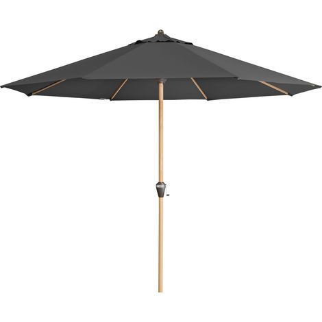 Doppler Sonnenschirm / Kurbelschirm "Alu Wood Ultra 350", Ø 350 cm, anthrazit, Bezug Polyestergewebe, Gestell Aluminium/Stahl, 9,3 kg Sonnenschirm / Kurbelschirm "Alu Wood Ultra 350", anthrazit, Ø 350 (1/6)