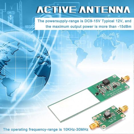 Antenne active Mini-Whip 10KHz-30MHz pour récepteur radio, lot de 2, composants électroniques pour ondes moyennes et courtes, système de réception haute performance. (1/5)