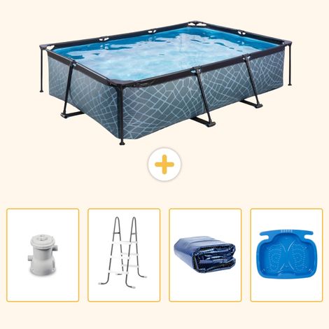 Exit-toys Piscine Exit Rectangulaire - Effet Pierre - 300x200x65 cm - 5-pièces  S318 (1/5)