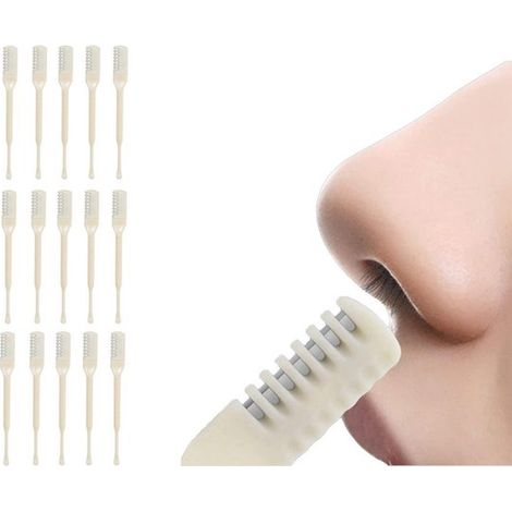 15 piezas - 8,3 x 1 cm - Recortador de vello nasal giratorio de 360 grados - Recortador de vello nasal unisex - Limpieza manual de seguridad - Recortador de vello nasal integrado (1/5)