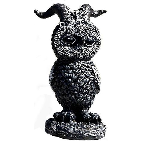 Statuette de hibou sorcière d'Halloween en résine, mini statuette d'animal décorative (1/5)