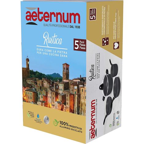 Aeternum Set Batteria da Cucina Rustica Batteria da Cucina Rustica 5 pezzi