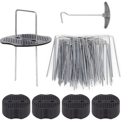 50 x Garden Pegs with Washers, Galvanized Steel Fixing Pegs for Tarpaulins Agraphs Fixing Mulching Canvas Pegs Galvanized Stakes Extractor Stainless Steel (1/5)