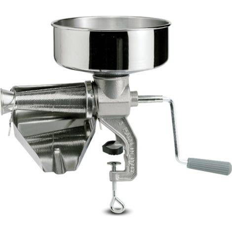 Presse-tomates manuel 8603N – En fonte et acier inoxydable 18/10 – Pour purée de tomates, confitures et jus – Compact et durable – Reber