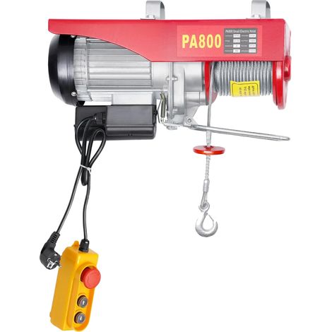 Treuil Électrique, Puissance 1300W, Capacité de Levage 800kg, Longueur de Câble 12m (1/2)