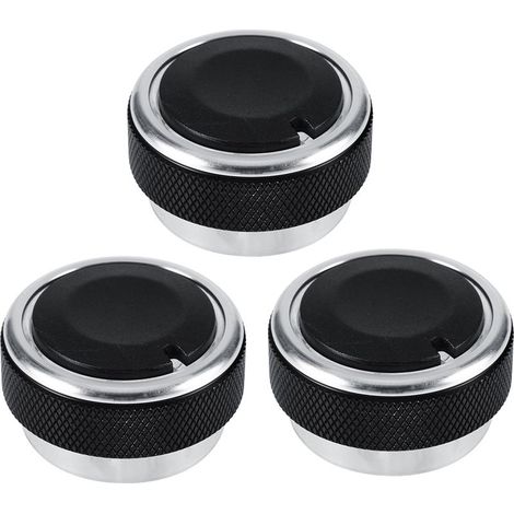 3 pièces Interrupteur de climatisation de voiture Bouton de démarrage moteur Bouton extérieur rotatif (noir) (1/5)