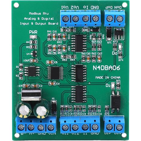 RS485 8-Kanal Analog-Digital-Wandlermodul ADC DAC N4DBA06, 12V DC Ein-/Ausgangsplatine