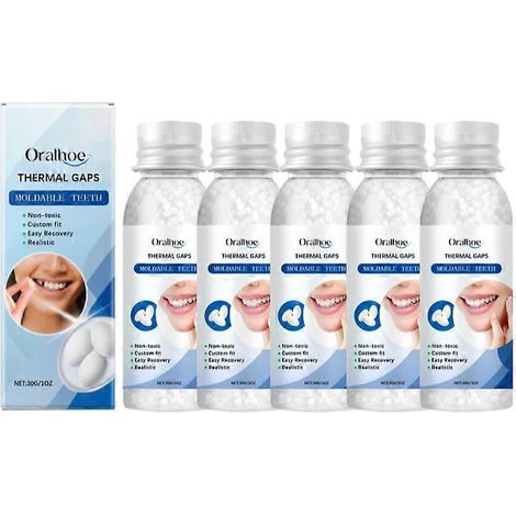 Colle dentaire solide modelable en pot de 1 à 5 tubes pour modifier les dents, combler temporairement les trous, colle pour prothèses dentaires - nouveauté 2026 (1/4)