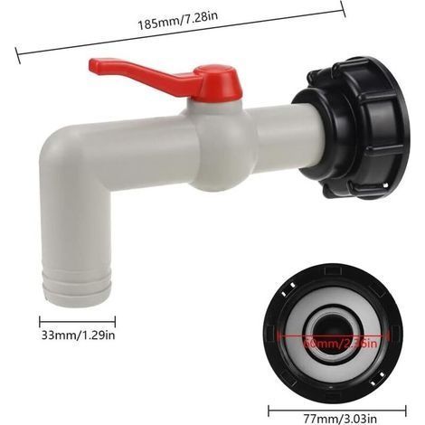Adapter für IBC-Hahn an Tanks mit 60-mm-Gewinde. Adapter für IBC-Regenwassertanks (DN40/50). (1/4)