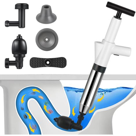 1 - Déboucheur Canalisation - Ventouse Deboucheur - Quatre Ventouses en Caoutchouc Naturel - Pour Toilettes Salles de Bains et Lavabos - Noir - 25cm (1/5)