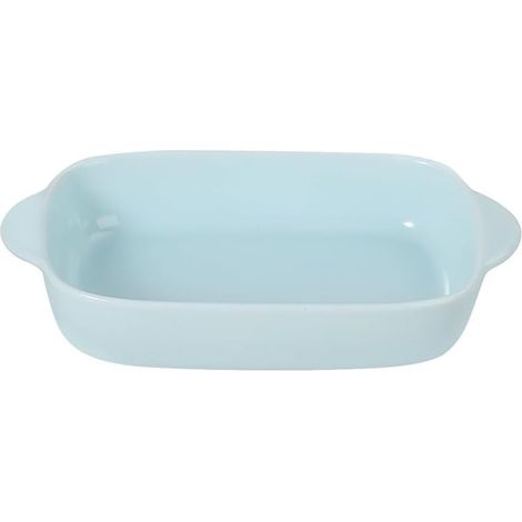 Plat Four Rectangulaire en Ceramique – Plat à Gratin Individuel pour Lasagne et Cuisson au Four – Mini Cocotte et Moule Petit Format – Compatible Micro-onde et Lave-vaisselle – Bleu (1/5)