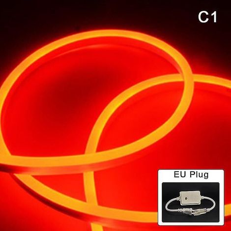 Bande LED étanche RGB multicolore flexible, néon LED pour décoration intérieure - C1 - Rouge (1/5)