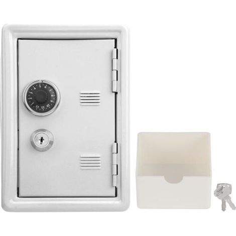 Vvikizy Coffre-fort pour enfants Enfants Mini clé argent mallette de rangement Simulation coffre-fort en bricolage cylindre Blanc (1/3)