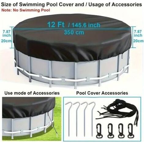 Housse de Piscine Ronde pour Chiens, Protection Anti-Poussière et Anti-UV pour Extérieur Balcon Jardin Parc Adulte Enfant (1/3)