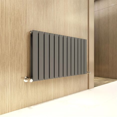 600 x 884mm Double Designer Flat Panel Central Heating Radiator ANTHRACITE (1/5)