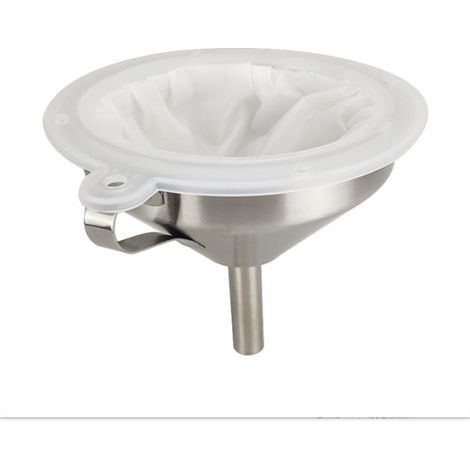 (13 cm)Entonnoir de cuisine de qualité supérieure avec filtre à mailles 200 filtres, entonnoir en acier inoxydable de qualité alimentaire pour remplir (1/5)