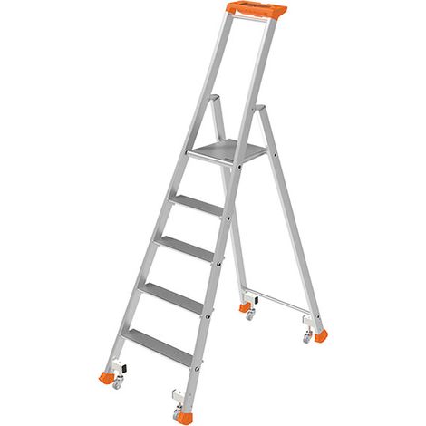 Tubesca Comabi – Escabeau 5 marches – Hauteur de travail max 3,10 m – Plateforme antidérapante 0,28 x 0,25 m – 2370005R