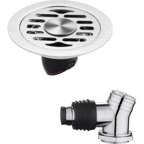 Round stainless steel floor drain, odor insulation, suitable for protecting shower floor drains, kitchen drains, 9.5 cm. (1/5)