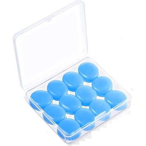 Generico – Set di 24 tappi per le orecchie riutilizzabili in silicone – Russamento, nuoto, viaggi, concerti, lavoro, studio (1/5)