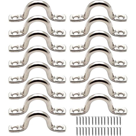 15 Plaques D'oeil, Acier Inoxydable 316, 40 Mm, 4 Mm, Avec 30 Vis, Pour Kayak, Canoe (1/5)