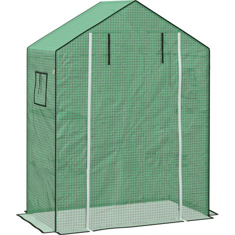 Telo di ricambio in PE con protezione UV per serra 140 x 73 x 190 cm verde (1/5)