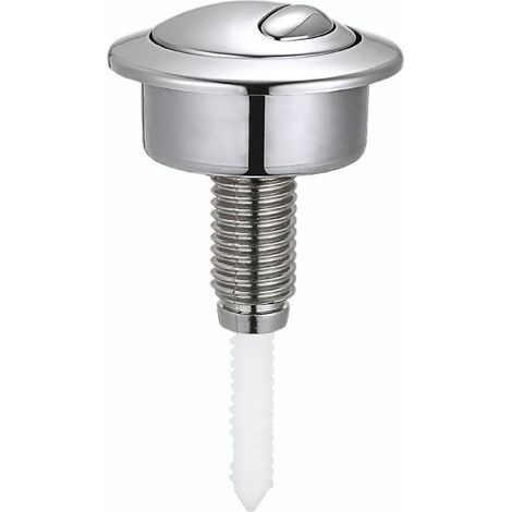 Bouton Poussoir Chasse D Eau - Double Fonction - Pour Réservoir Toilette - Réglable En Longueur - Galvanisé - 1 Pièce (1/3)