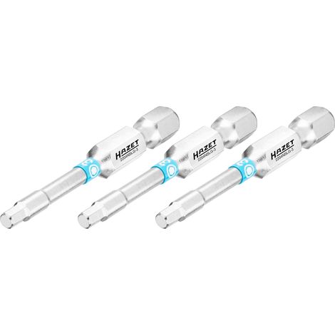 Embout-tournevis (bit) Hazet 2204NSLG-3/3, hexagone massif 6,3 (1/4 pouce), profil à 6 pans intérieurs, 3 mm, nombre d'outils : 3 (1/4)