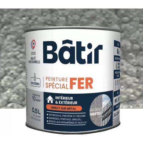 Peinture Spécial Fer BÂTIR Argent M10 0,5 L (1/2)
