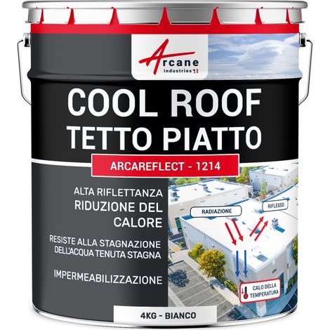 Pittura per tetto piano, resistente al ristagno d'acqua - ARCAREFLECT - 1214 - 4 kg Bianco - ARCANE INDUSTRIES (1/5)