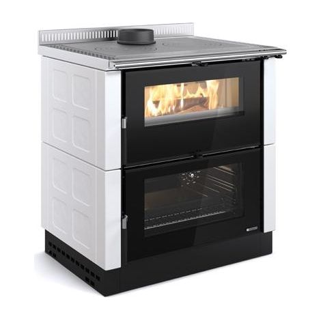 Nordica – Cuisinière à bois 7 kW – Rendement 85.1 % – Volume de chauffe 200 m³ – Dimensions L 800 x H 910 x P 600 mm – Système de postcombustion (1/3)