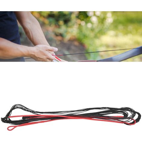 Nylon Universal Bogenschießausrüstung Zubehör Bogensehne für Recurvebogen, Langbogen, Jagd, Schwarz/Rot, 12 Stränge, 70 (1/5)